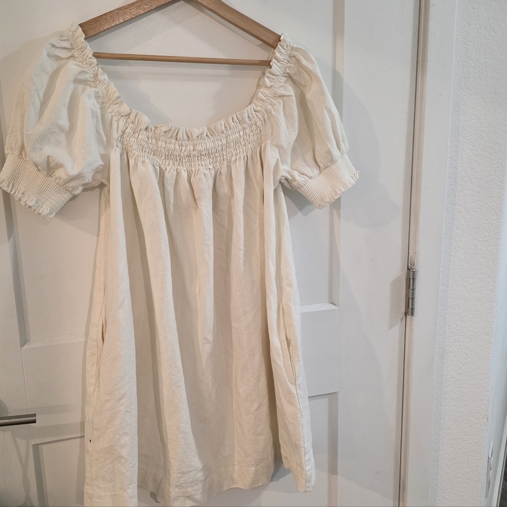 Free People Cream Puff Sleeve Dress